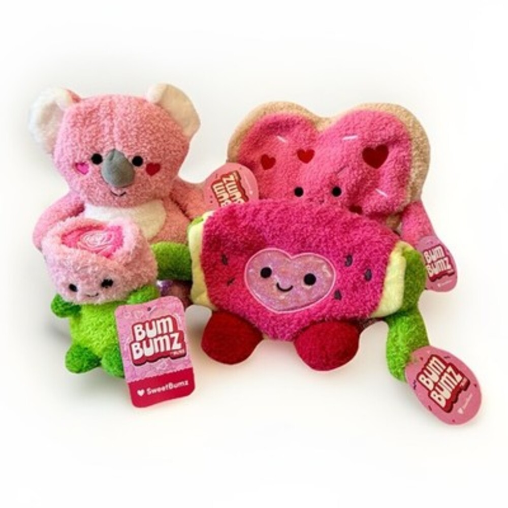 Bum Bumz Lot 4 7.5" NEW 2022 SweetBumz Valentine's Gift Day Plush Heart Flower